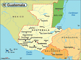 Map showing Belize surrounded by Spanish speaking Guatemala – Best Places In The World To Retire – International Living